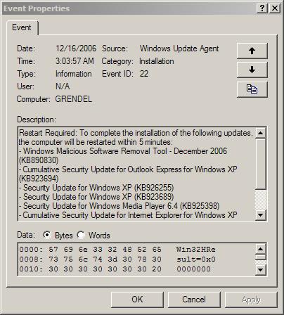 Windows Update Forced Reboot