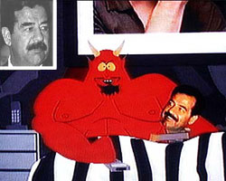Satan and Saddam in Bed