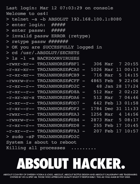 Absolut Hacker Ad