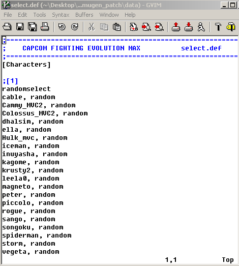 Editing the select.def File