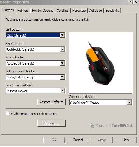 Intelisense Config Screen