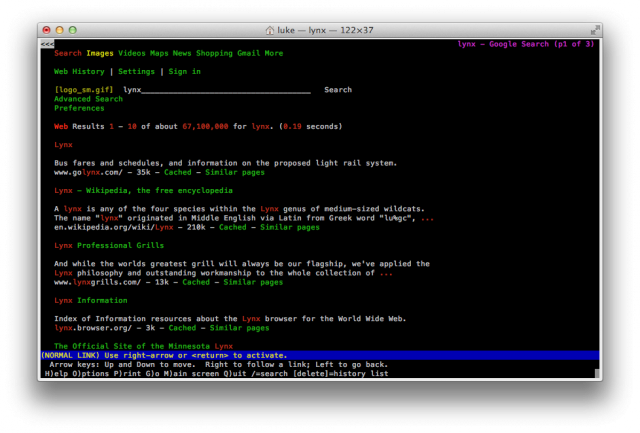 Sample Google Search